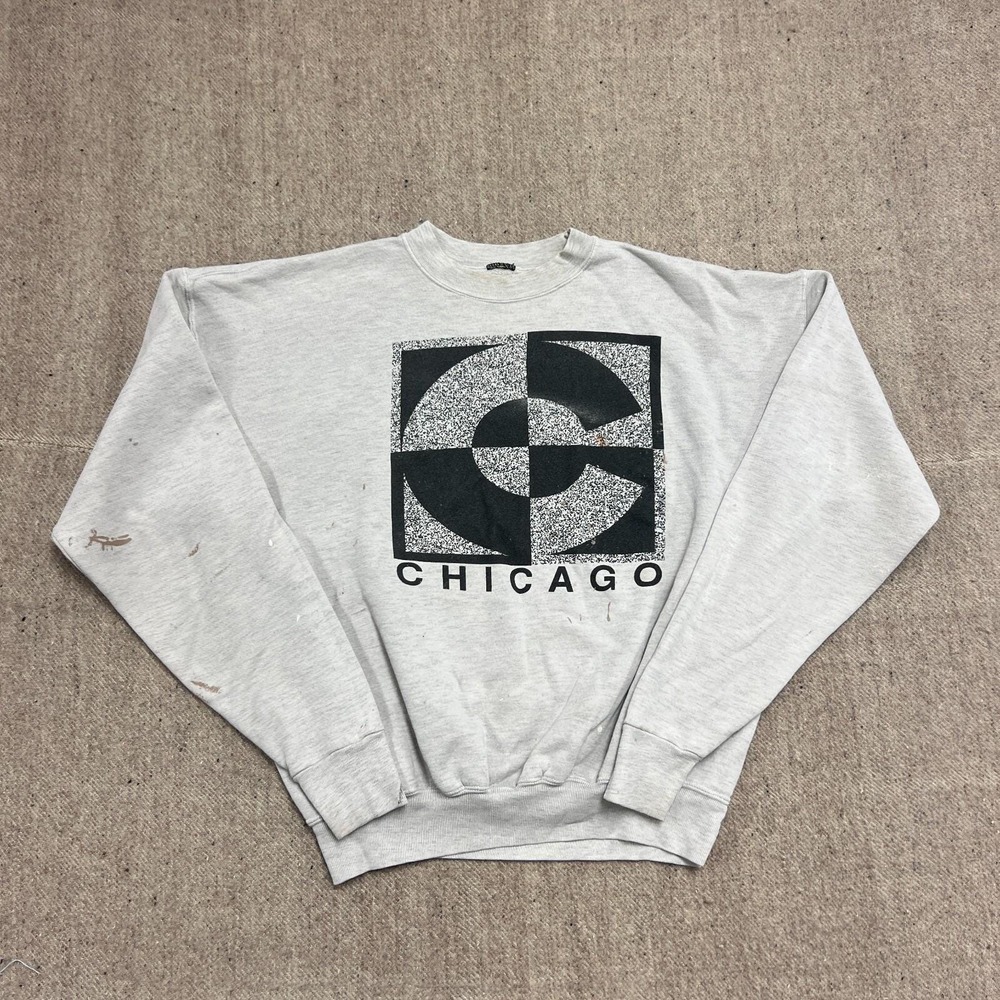 Vintage Chicago Sweatshirt Mens Large Gray 1990s